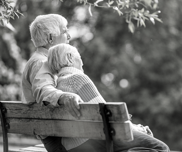 Senior Couple on Bench ICAP